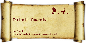 Muladi Amanda névjegykártya